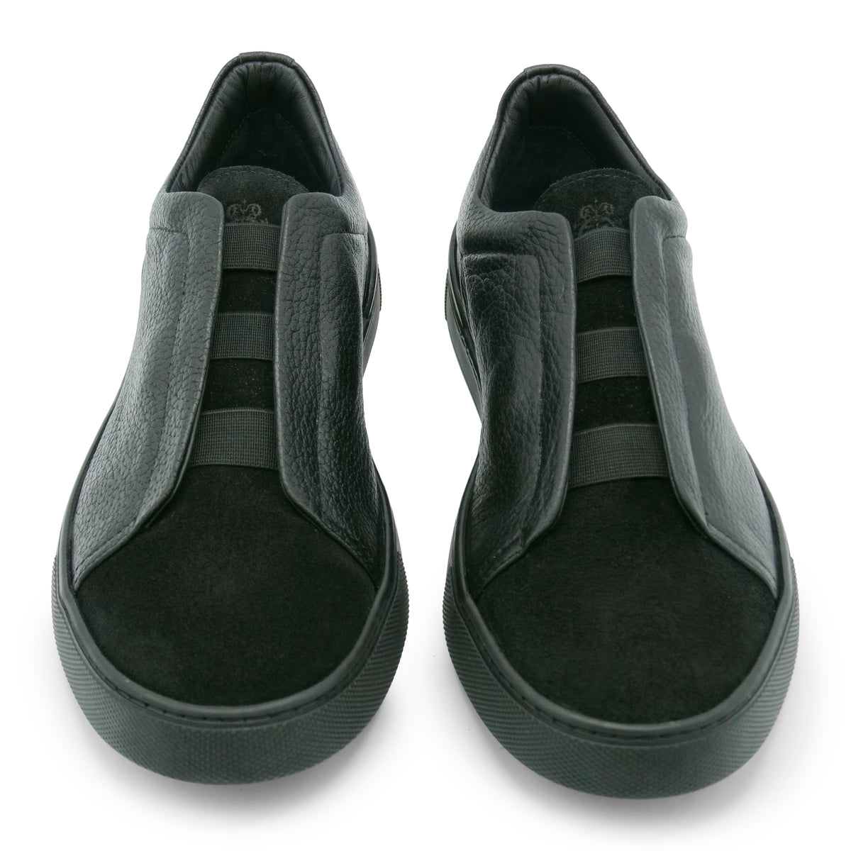 6948 - Black Leather COMBI Slip On