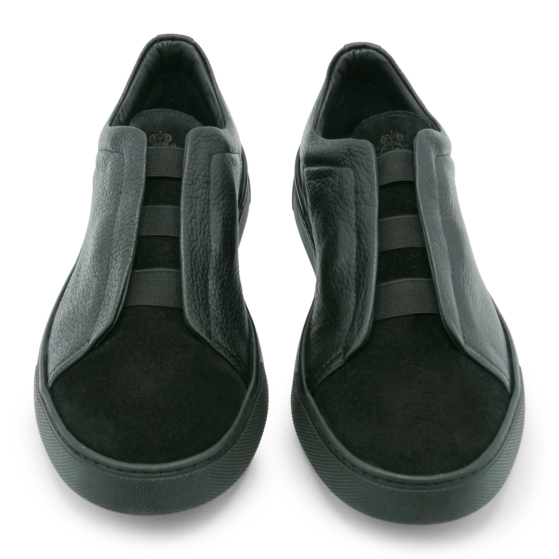6948 - Black Leather COMBI Slip On