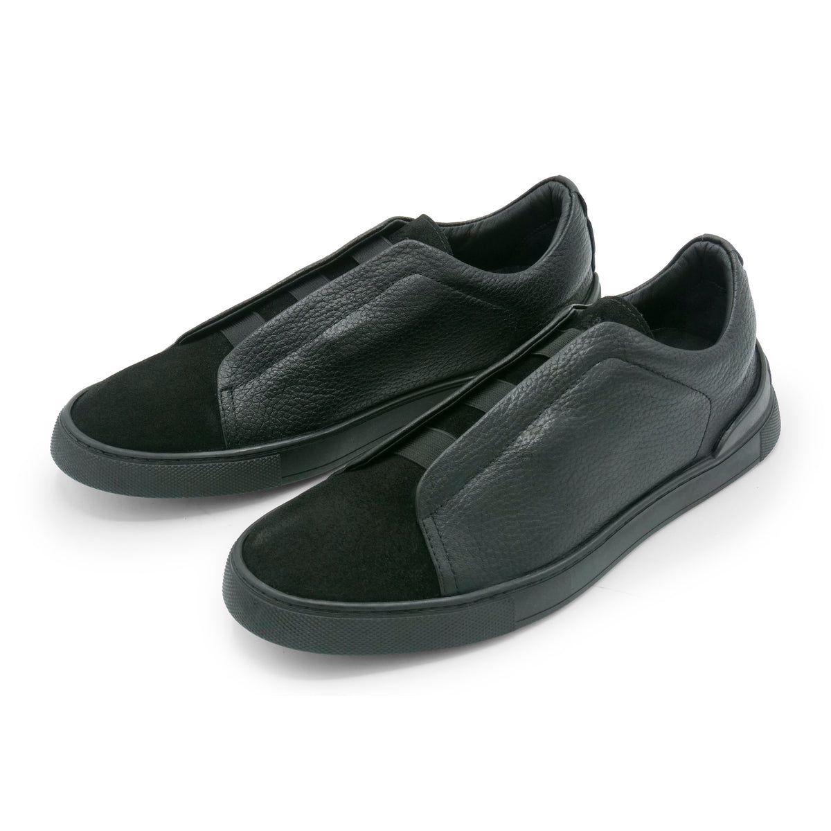 6948 - Black Leather COMBI Slip On