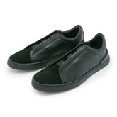 6948 - Black Leather COMBI Slip On