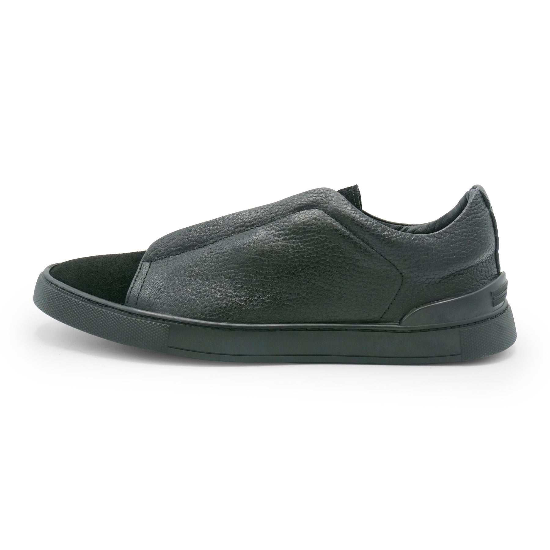 6948 - Black Leather COMBI Slip On