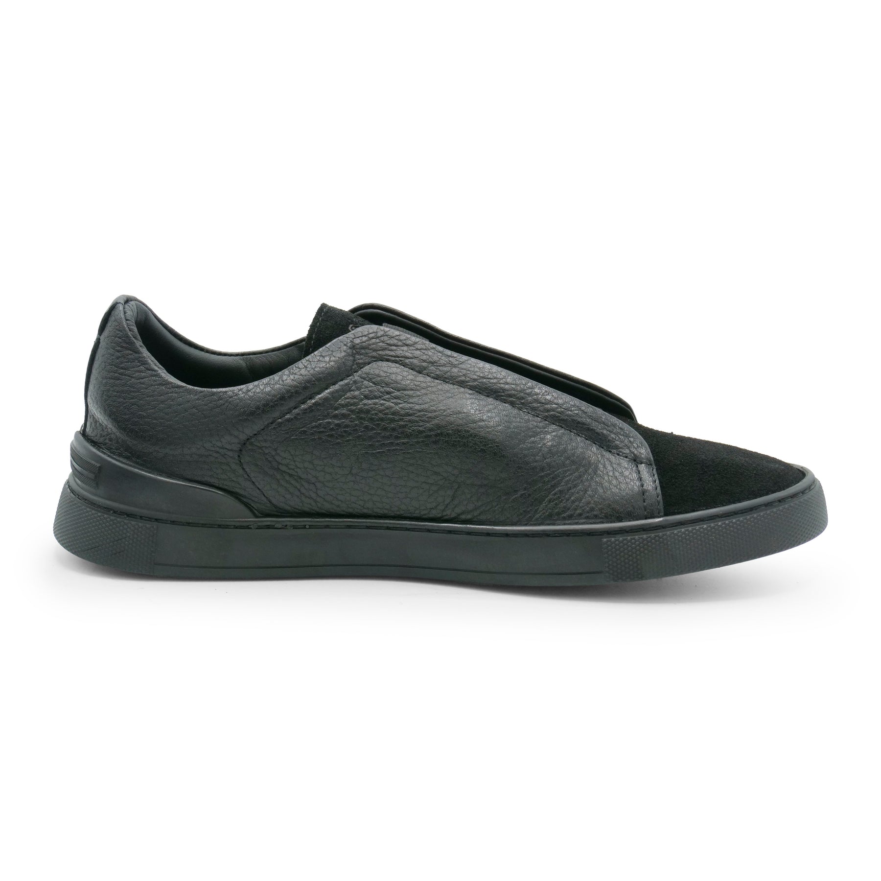6948 - Black Leather COMBI Slip On