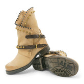 61045 - Beige Studded Biker