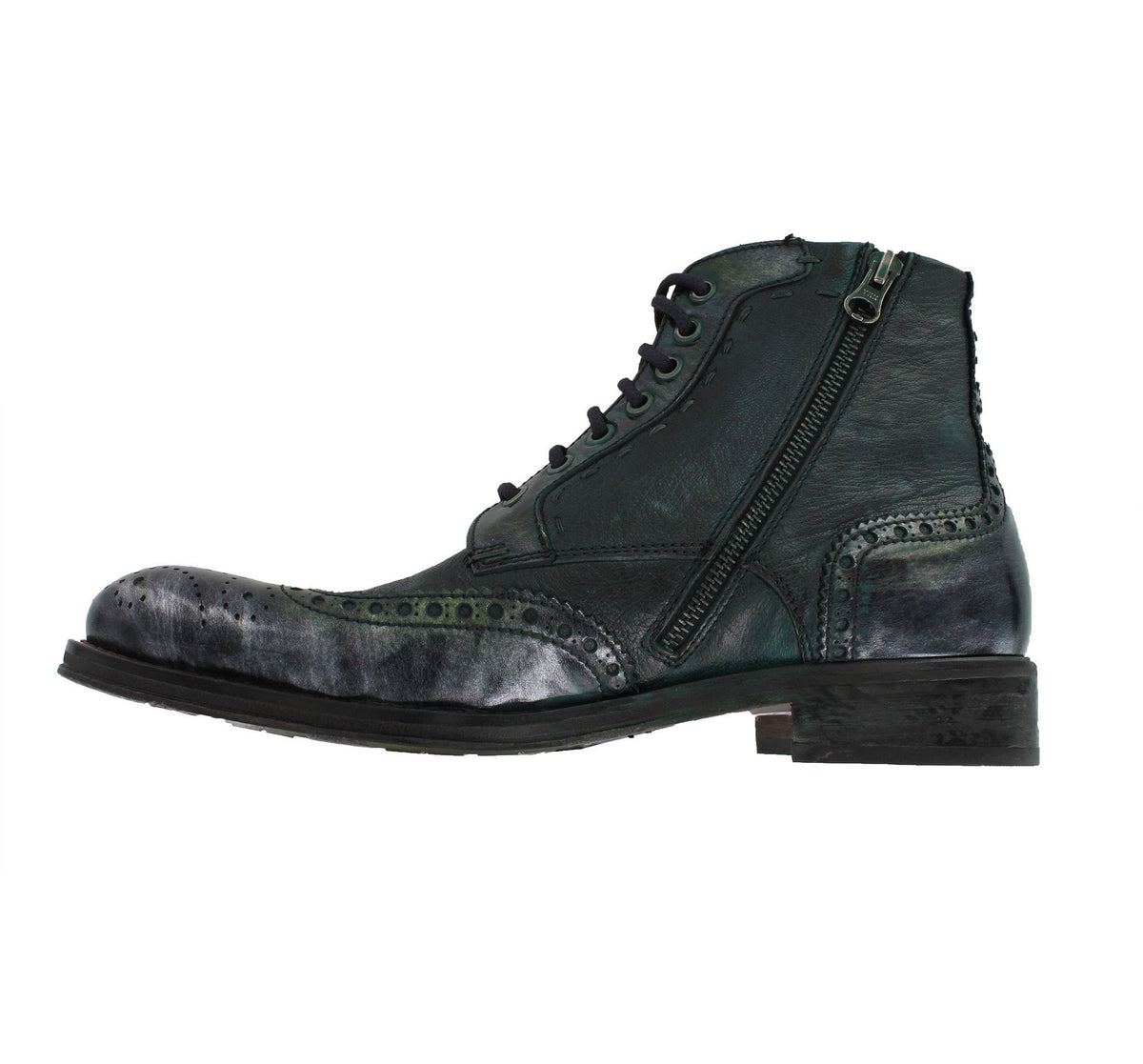 6320 - Green Blue With Metallic leather Toe Cap