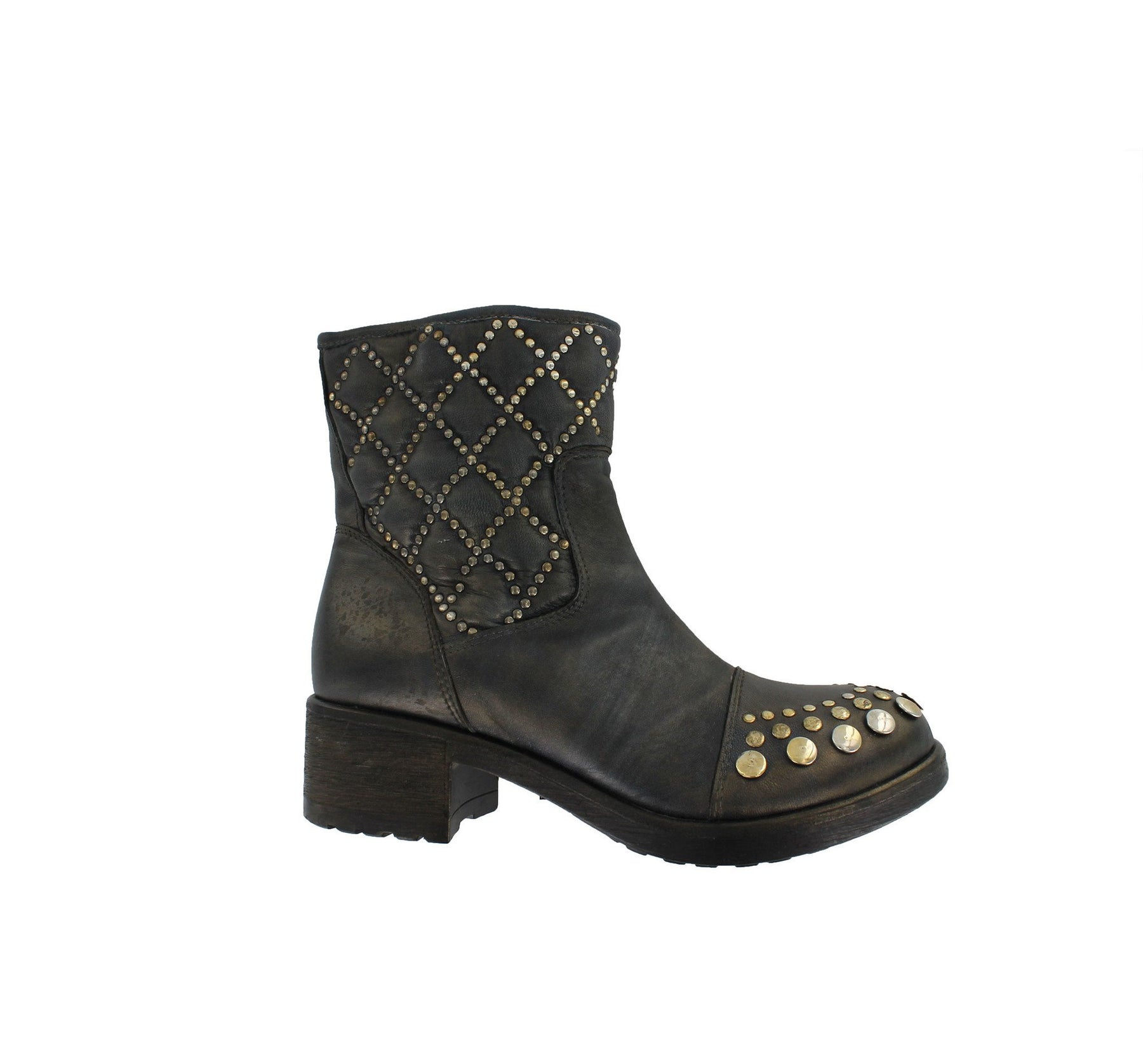 DEMYC - Metallic Grey Quilted Boot