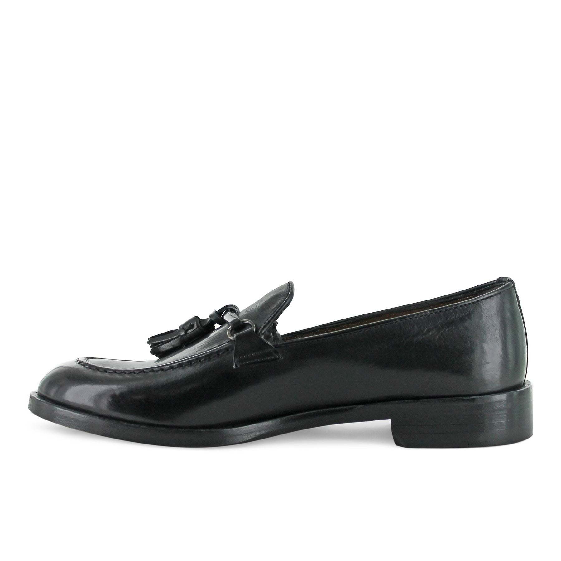 DOO7 - Black Leather Tassel Loafer