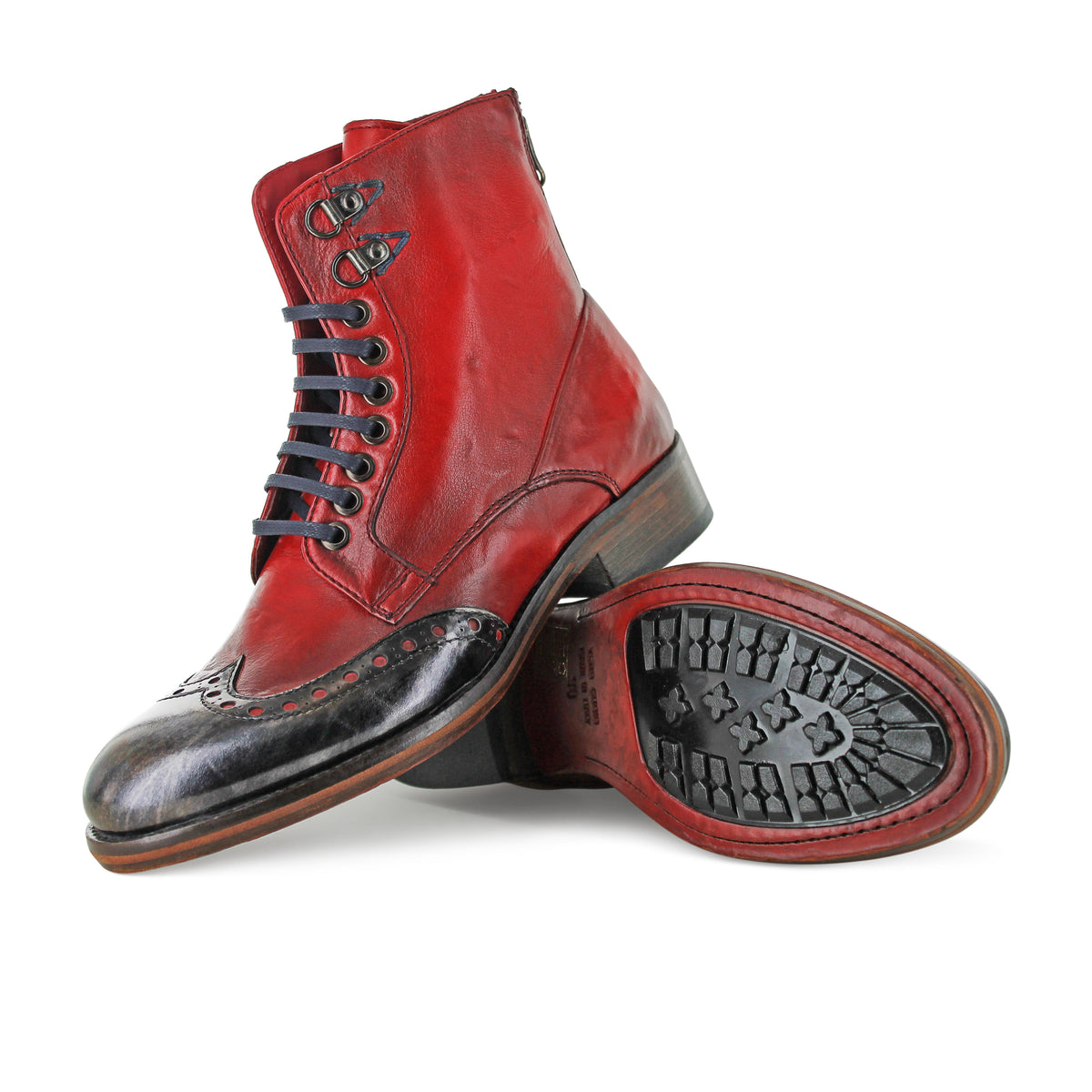 6309 - Hand Finished Red Ankle Boot