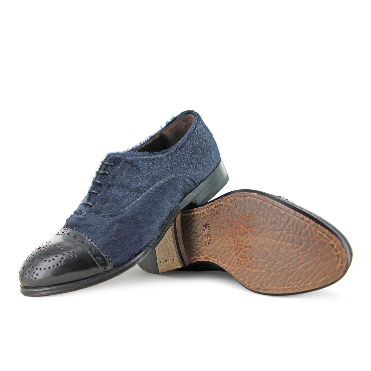 1345 - Blue Brogue Shoe