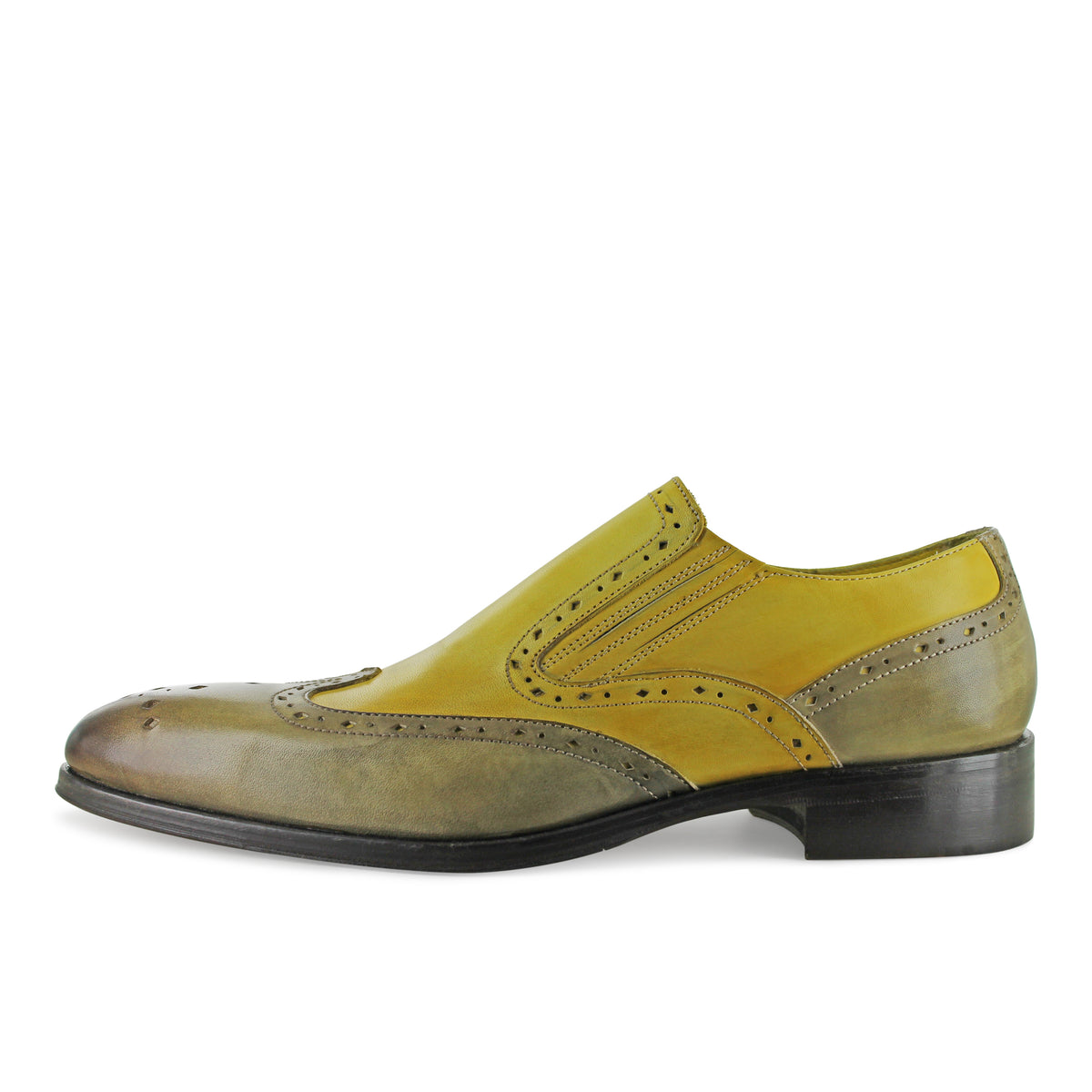 1350 -Mushroom And Yellow Slip On Brogue