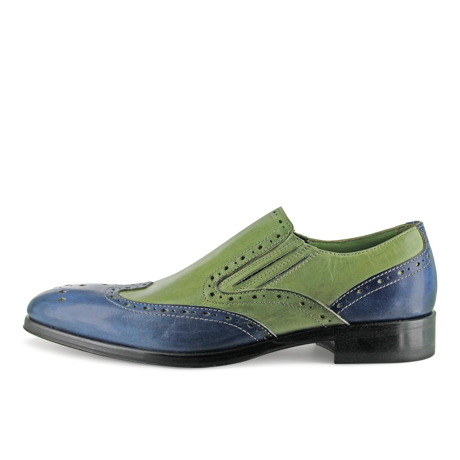 1350 - Green And Blue Slip On Brogue