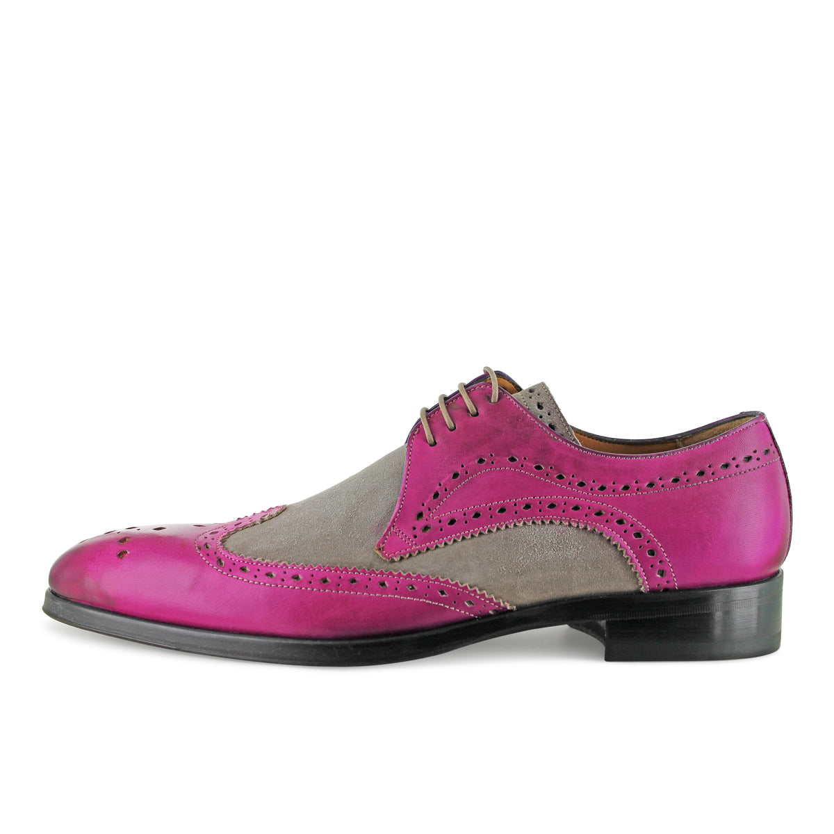 1312 - Fuchsia With Beige Brogue