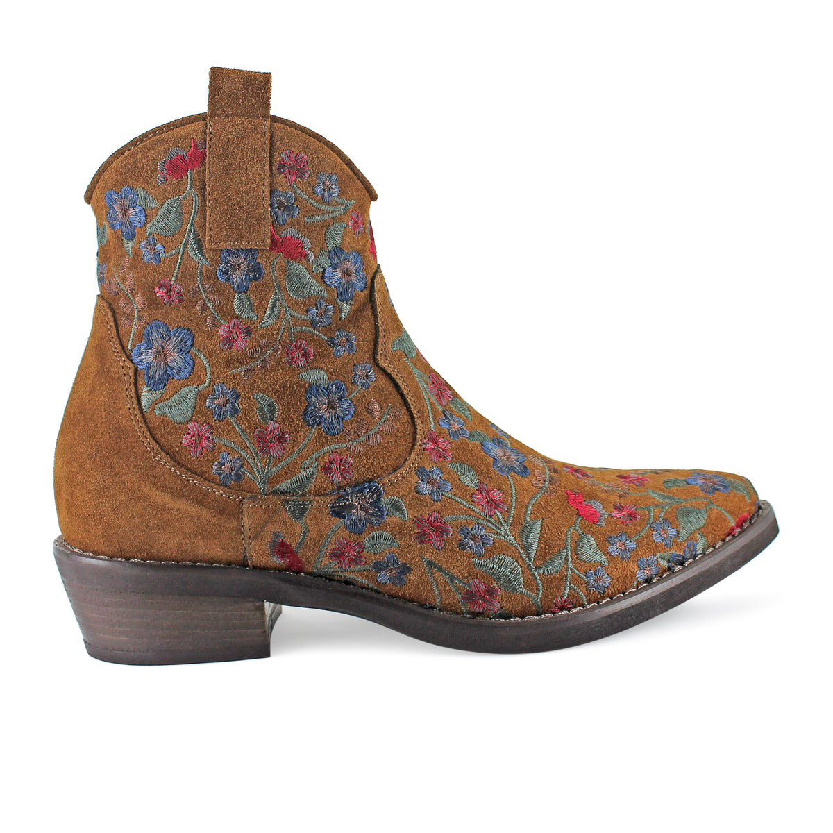 374Z15 - Brown Floral Suede Cowboy