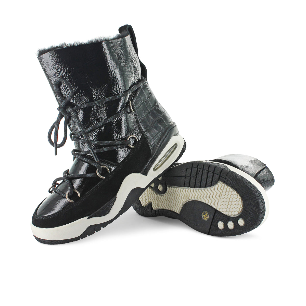 A903AA - Black Patent Coco Sneaker Boot