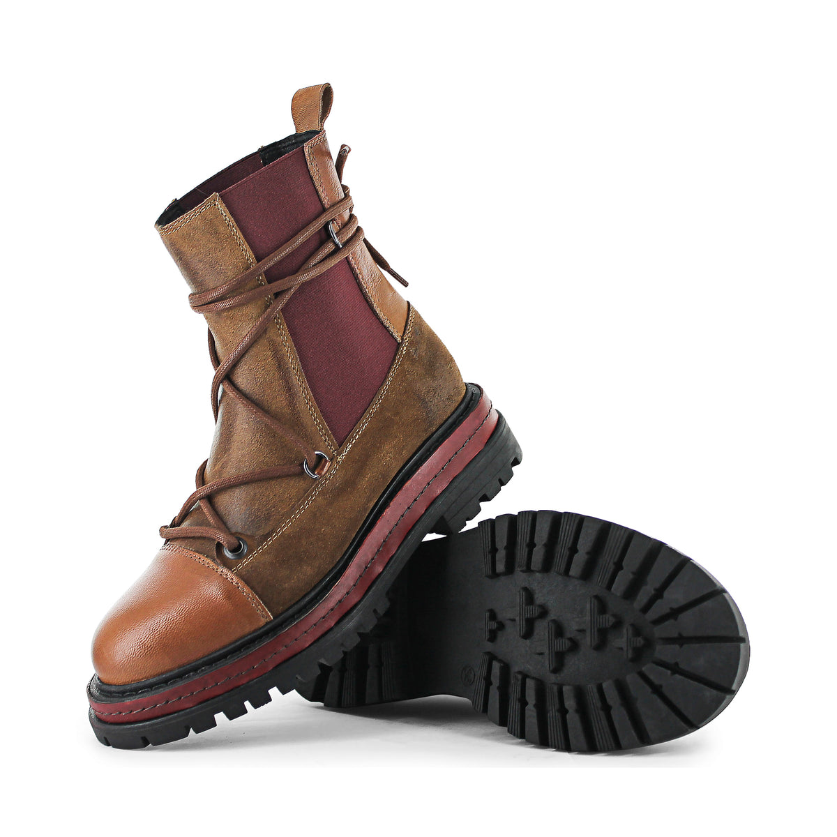 BRIST02 - Brown/Burgundy Chelsea Boot