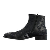 S5904 -  Black Embroided Boot