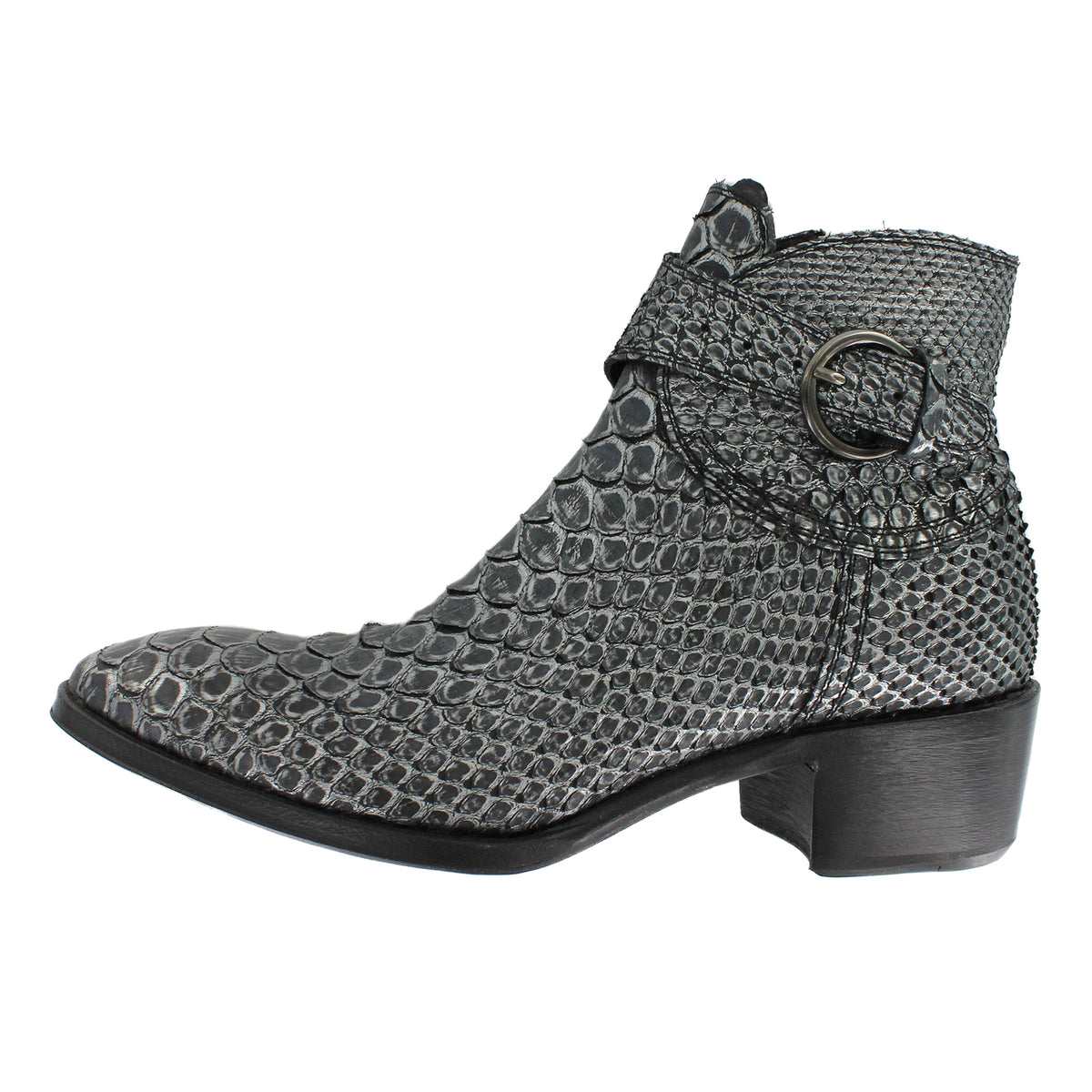 Tabias - Argento Python Ankle Strap Boot